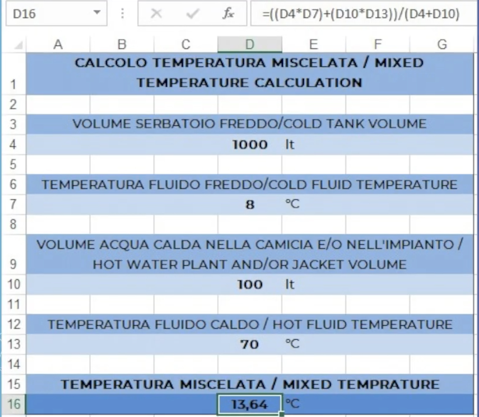 Tempco calcolo volume serbatoio di accumulo gruppi frigoriferi