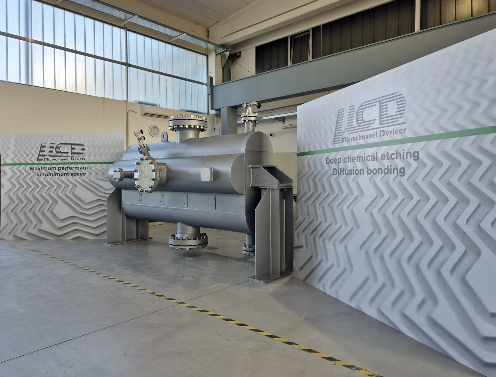 Image showing the PCHE exchanger made by Tempco and Microchannel Devices for Rosetti Marino in lethal service for the oil and gas sector.