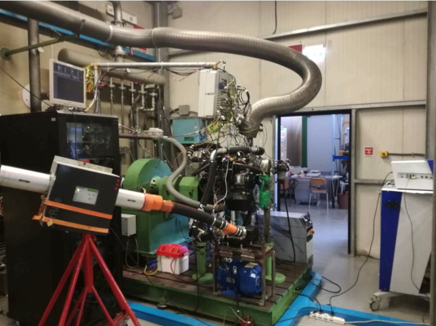 Image showing the test bench with a Tempco TREG temperature control unit built at the University of Bologna for the study of innovative, high-efficiency combustion methods as alternatives to traditional diesel technologies.