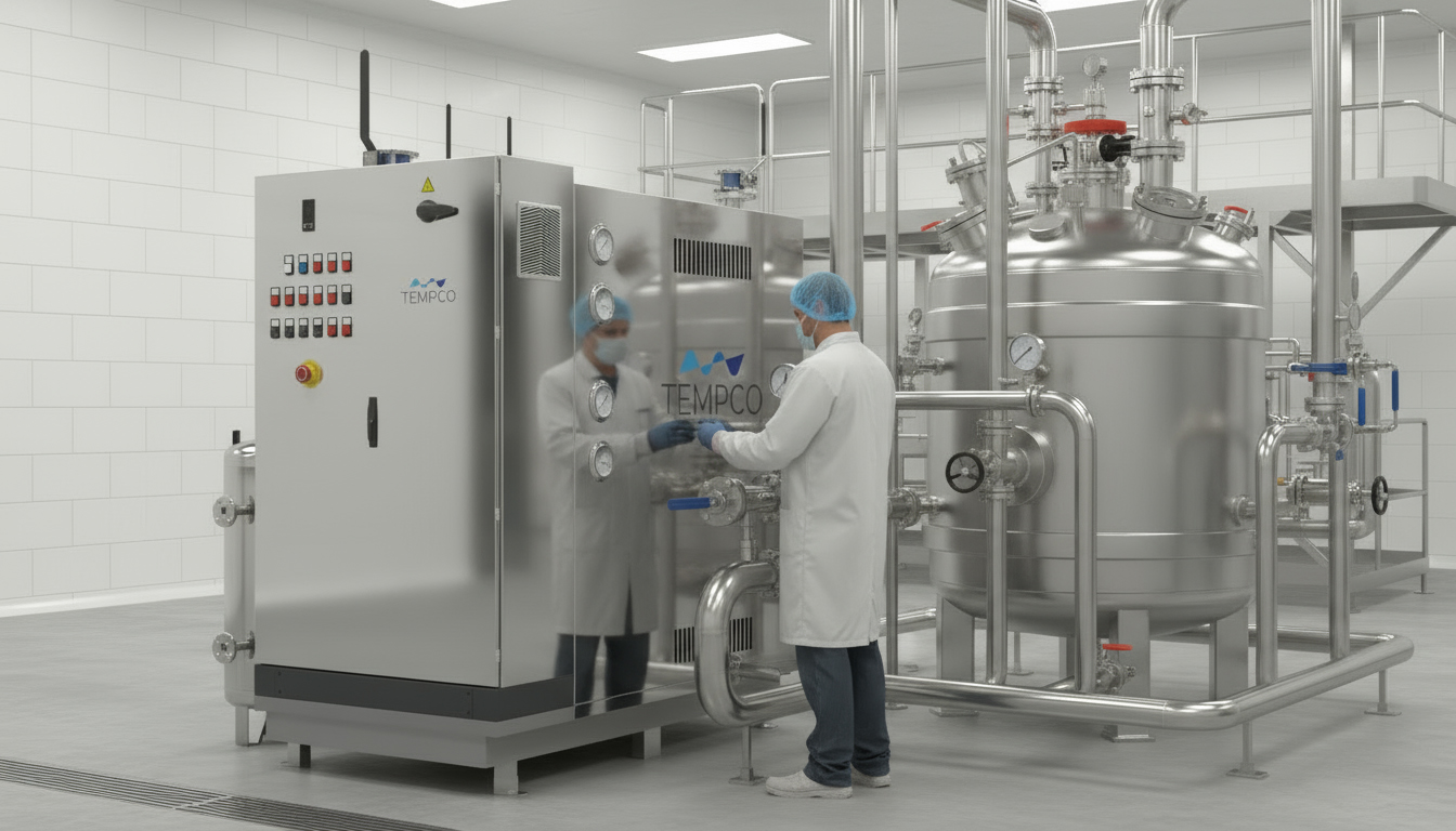 Immagine illustrativa delle centraline di termoregolazione Tempco TCU certificate IP55 per il controllo della temperatura nell'industria del food & beverage.